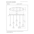 Pendul Lucide GISELA metal,sticla,negru,chihlimbar,LED,2700K,32W,2432Lm - 13494/29/62