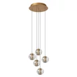 Pendul Lucide DILENKO metal, sticla, auriu, transparent, LED, 2700K, 5x3,5W, 5x140lm - 13497/15/02