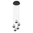 Pendul Lucide SENTUBAL metal, sticla, negru, transparent, LED, 2700K, 5x5,2W, 5x210lm - 13498/24/30