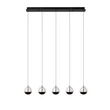 Pendul Lucide SENTUBAL metal, sticla, negru, transparent, LED, 2700K, 5x5,3W, 5x230lm - 13498/25/30