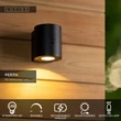 Aplica de perete exterioara cu senzor crepuscular si miscare Lucide PERTH metal, negru, LED, 1W, 100lm, 2700K-3000K, IP65 - 15817/01/30