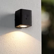 Aplica de perete exterioara cu senzor crepuscular si miscare Lucide RAMIN metal, negru, LED, 1W, 100lm, 2700K-3000K, IP54 - 15818/01/30