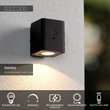 Aplica de perete exterioara cu senzor crepuscular si miscare Lucide RAMIN metal, negru, LED, 1W, 100lm, 2700K-3000K, IP54 - 15818/01/30