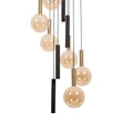Pendul Lucide JOSIANE metal, sticla, negru, chihlimbar, G9+GU10, 40W - 21441/10/62