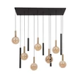 Pendul Lucide JOSIANE metal, sticla, negru, chihlimbar, G9+GU10, 40W - 21441/12/62