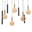 Pendul Lucide JOSIANE metal, sticla, negru, chihlimbar, G9+GU10, 40W - 21441/12/62