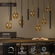 Pendul Lucide JOSIANE metal, sticla, negru, chihlimbar, G9+GU10, 40W - 21441/12/62