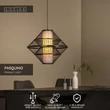 Pendul Lucide PASQUINO metal, lemn, negru, E27, 40W - 21445/60/30
