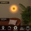 Aplica de perete Lucide SANTIAGO metal, sticla, sampanie, chihlimbar, LED, 10W, 330lm, 2700K-4000K - 23201/12/62