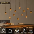 Pendul Lucide CALINA metal, acril, maro, chihlimbar, LED, 7W, 610lm, 2200K-3300K - 24406/86/96