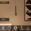 Pendul Lucide JOAKIM metal, negru, maro, LED, 7W, 480lm, 2700K-4000K - 24407/07/96