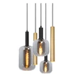 Pendul Lucide JOANET metal, sticla, negru, fumuriu, E27+GU10, 40W - 45494/16/96