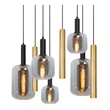 Pendul Lucide JOANET metal, sticla, negru, fumuriu, E27+GU10, 40W - 45494/19/96