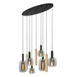 Pendul Lucide JOANET metal, sticla, negru, fumuriu, E27+GU10, 40W - 45494/19/96
