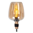 Lampadar Lucide ILONA metal,sticla,negru,chihlimbar,E27 - 45708/01/62