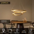 Pendul Lucide SARDANA metal, auriu, LED, 74W, 4700lm, 2700K - 52400/74/02