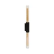 Aplica de perete exterioara Lucide PILAR metal, sticla, negru, transparent, E27, 6W, IP54 - 63800/02/30