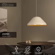 Pendul Lucide ANDRES metal, textil, crem, E27, 40W - 65405/56/38