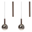 Pendul Lucide JASMINE metal, sticla, cupru, fumuriu, LED, 4W, 360lm, 2200K-3300K - 74420/07/65
