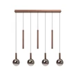Pendul Lucide JASMINE metal, sticla, cupru, fumuriu, LED, 4W, 360lm, 2200K-3300K - 74420/07/65
