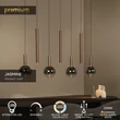 Pendul Lucide JASMINE metal, sticla, cupru, fumuriu, LED, 4W, 360lm, 2200K-3300K - 74420/07/65