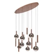 Pendul Lucide JASMINE metal, sticla, cupru, fumuriu, LED, 4.4W, 360lm, 2200K-3300K - 74420/14/65