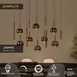 Pendul Lucide JASMINE metal, sticla, cupru, fumuriu, LED, 4.4W, 360lm, 2200K-3300K - 74420/14/65