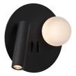 Aplica de perete Lucide MATIZ metal,sticla,negru,opal,LED,3000K,7W,444Lm - 77286/02/30