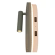 Aplica de perete Lucide CARMINO lemn, metal, verde, LED, 9.8W+2.8W, 590lm+220lm, 2700K - 77292/12/33