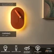 Aplica de perete Lucide CARMINO lemn, metal, portocaliu, LED, 9.8W+2.8W, 590lm+220lm, 2700K - 77292/12/55