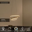 Pendul Lucide ESPIRAL metal, negru, LED, 40W, 2500lm, 2700K-4000K - 78403/40/30