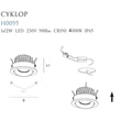 Spot incastrabil Maxlight CYKLOP metal, acril, negru, transparent. LED, 12W, 900lm, 4000K, IP65 - H0095-4000K