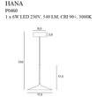 Pendul Maxlight HANA metal, auriu, LED, 3000K, 6W, 540lm - P0460