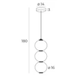 Pendul Maxlight TAMA metal, sticla, negru, alb, LED, 3000K, 23W, 1840lm - P0470