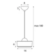 Pendul Maxlight LIPARI metal, acril, auriu, transparent, LED, 6W, 524lm, 3000K - P0542