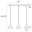 Pendul Maxlight LIPARI metal, acril, auriu, transparent, LED, 22W, 1610lm, 3000K - P0545