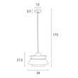 Pendul Maxlight KIOTO metal, lemn, maro, E27 - P0549