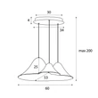 Pendul Maxlight BELLMOND metal, pasla, negru, LED, 21W, 1058lm, 3000K - P0565