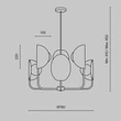 Pendul Maytoni TROPIC metal, sticla, alama, alb, G9 - MOD164PL-06BS