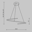 Pendul Maytoni CURVE metal, alama, LED, 2600K-3500K, 31W, 2100lm - MOD242PL-L33BSK