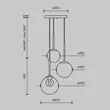 Pendul Maytoni BASIC FORM metal, sticla, auriu, transparent, G9 - MOD521PL-03G