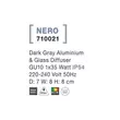 Aplica de perete exterioara NovaLuce Nero metal, sticla, gri, GU10, IP54 - NL-710021