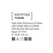 Aplica de perete exterioara NovaLuce Krypton metal, sticla, gri, LED, 3000K, 6W, 480lm, IP54 - NL-710446