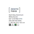 Aplica de perete exterioara NovaLuce Zenith metal, plastic, gri, E27, IP44 - NL-713113