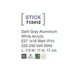 Aplica de perete exterioara NovaLuce Stick metal, plastic, gri, E27, IP54 - NL-713412