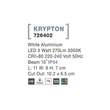 Lampa exterioara incastrabila NovaLuce Krypton metal, alb, LED, 3000K, 3W, 270lm, IP54 - NL-726402