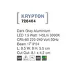 Lampa exterioara incastrabila NovaLuce Krypton metal, gri, LED, 3000K, 1.5W, 145lm, IP54 - NL-726404