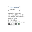 Lampa exterioara incastrabila NovaLuce Krypton metal, gri, LED, 3000K, 3W, 270lm, IP54 - NL-726407