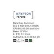 Lampa exterioara incastrabila NovaLuce Krypton metal, gri, LED, 3000K, 3W, 270lm, IP54 - NL-727002