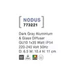 Aplica de perete exterioara NovaLuce Nodus metal, sticla, gri, GU10, IP54 - NL-773221